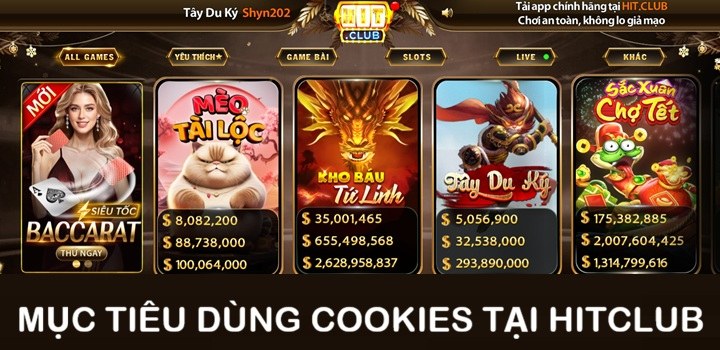 Hitclub dùng Cookies để làm gì?